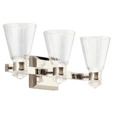 Quintiesse Kayva Bathroom Triple Wall Light Polished Nickel