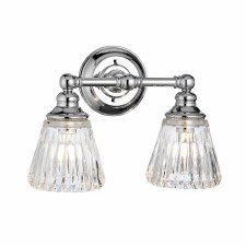 Quintiesse Keynes Double Bathroom Wall Light Polished Chrome