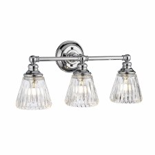 Quintiesse Keynes Triple Bathroom Wall Light Polished Chrome