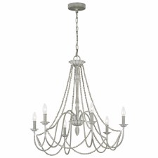 Feiss Maryville 6 Light Chandelier Washed Grey Feiss Maryville 6 Light Chandelier Washed Grey