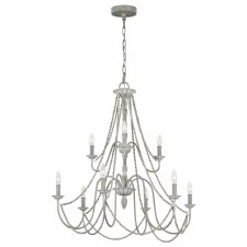 Feiss Maryville 9 Light Chandelier Washed Grey Feiss Maryville 9 Light Chandelier Washed Grey