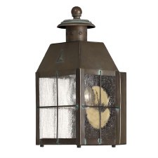 Quintiesse Nantucket Small Outdoor Wall Lantern Aged Brass