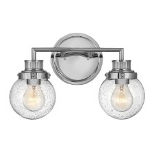 Quintiesse Poppy Bathroom Double Wall Light Polished Chrome