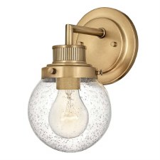 Quintiesse Poppy Bathroom Single Wall Light Heritage Brass