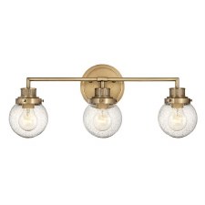 Quintiesse Poppy Bathroom Triple Wall Light Heritage Brass