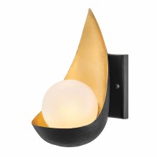 Quintiesse Ren Single Wall Light Black & Gold