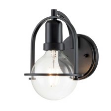 Quintiesse Somerset Wall Light Clear Glass & Black