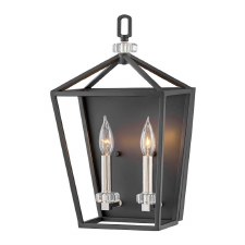 Quintiesse Stinson Double Wall Light Black & Polished Nickel