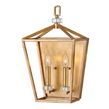 Quintiesse Stinson Double Wall Light Distressed Brass