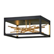 Quintiesse Styx LED Flush Pendant Black & Gold