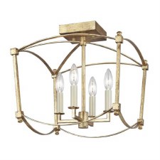 Quintiesse Thayer 4 Light Semi Flush Antique Gild