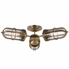 Quintiesse Urban Restoration Semi Flush Ceiling Light Dark Antique Brass