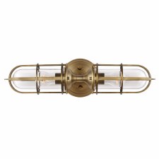 Quintiesse Urban Restoration Double Bathroom Wall Light Dark Antique Brass