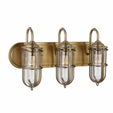 Quintiesse Urban Restoration Triple Bathroom Wall Light Dark Antique Brass