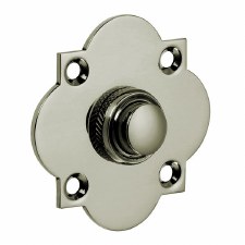 Croft Quatrefoil Door Bell Push 1915 Polished Nickel