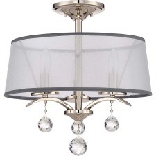 Quoizel Whitney Semi Flush Ceiling Light Imperial Silver