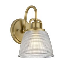 Quoizel Dublin Bathroom Wall Light Natural Brass Effect