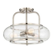 Quoizel Trilogy 3 light Semi Flush Ceiling Light Brushed Nickel Quoizel Trilogy 3 light Semi Flush Ceiling Light Brushed Nickel