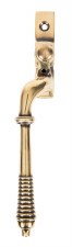 From The Anvil Reeded Espagnolette Window Left Hand Handle Aged Brass