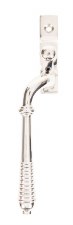 From The Anvil Reeded Espagnolette Window Left Hand Handle Polished Nickel