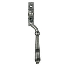 From The Anvil Reeded Espagnolette Handle Right Hand Pewter Patina From The Anvil Reeded Espagnolette Handle Right Hand Pewter Patina