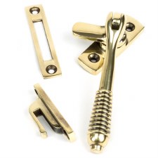 From The Anvil Locking Reeded Window Handle Aged Brass