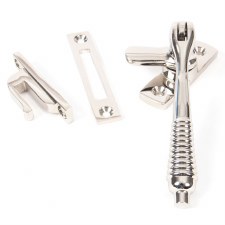 From The Anvil Locking Reeded Window Handle Polished Nickel