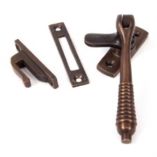 From The Anvil Locking Reeded Window Handle Aged Bronze