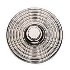 Heritage Round Reeded Bell Push RR1186 Polished Nickel