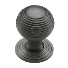 Heritage Reeded Cabinet Knob V973 32 Matt Bronze