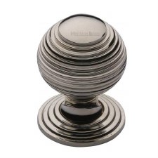 Heritage Reeded Cabinet Knob V973 32mm Polished Nickel