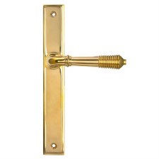 From The Anvil Reeded Slimline Latch Handle Set Polished Brass