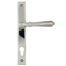 From The Anvil Reeded Slimline Espag. Lock Set Polished 316 Stainless Steel