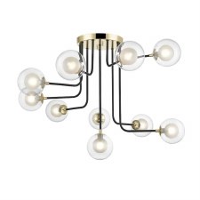 Remy 10 Light Flush Pendant Gold & Black Remy 10 Light Flush Pendant Gold & Black