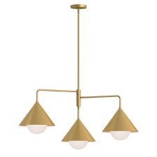 Alora Mood Remyck 3 Light Chandelier Brushed Gold