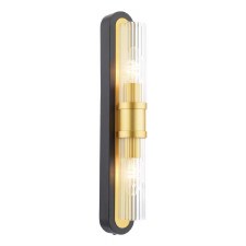 Rhian Double Wall Light Matt Black & Satin Gold