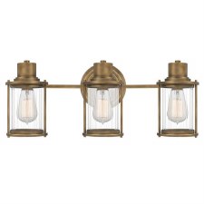 Quoizel Riggs Triple Bathroom Wall Light Weathered Brass