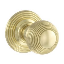 Ripon Mortice Door Knob Polished Brass Lacquered