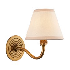 Ripple Swan Wall Light Fitting Aged Brass