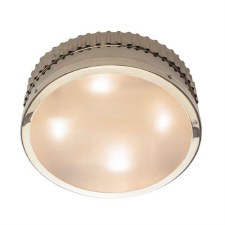 Ripple Large Round Bulkhead Light IP44 Nickel