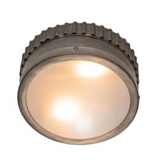 Ripple Small Round Bulkhead Light IP44 Antique Brass