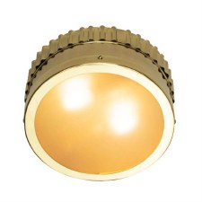 Ripple Small Round Bulkhead Light IP44 Polished Brass Lacquered