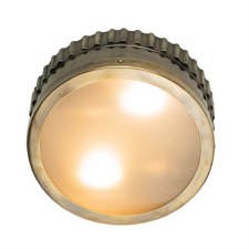 Ripple Small Round Bulkhead Light IP44 Renovated Brass