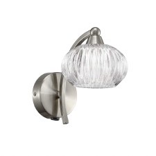 Ripples Single Wall Light Satin Nickel