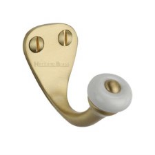 Heritage Robe Hook V1044 Satin Brass