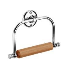 Samuel Heath N20 Toilet Roll Holder with Wood Roller Polished Chrome
