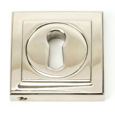 From The Anvil Round Escutcheon Square Polished Nickel