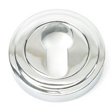 From The Anvil Round Euro Profile Escutcheon Art Deco Polished Chrome
