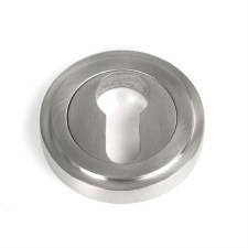 From The Anvil Round Euro Escutcheon Art Deco Satin 316 Stainless Steel