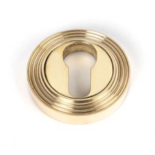 From The Anvil Round Euro Escutcheon Beehive Polished Brass